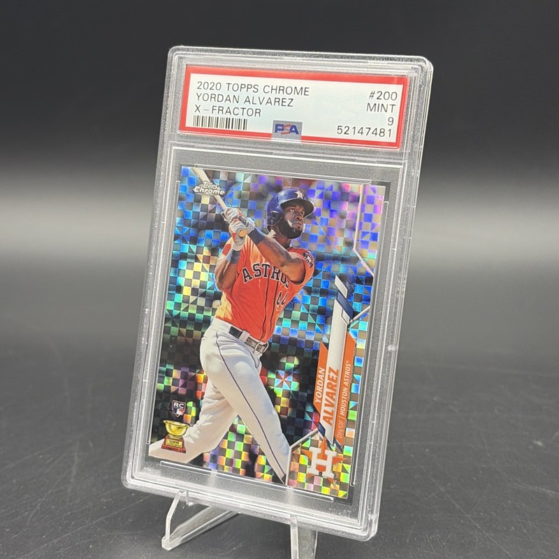 2020 Topps Chrome Yordan Alvarez (RC), #200, X-Fractor Rookie PSA Mint 9