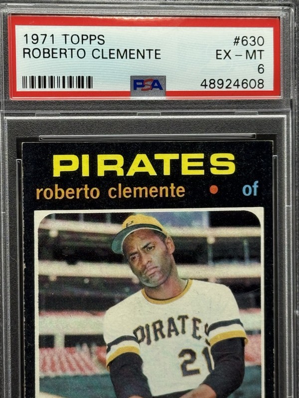 1971 Topps Roberto Clemente Pittsburgh Pirates HOF PSA 6 EX-MT #630 cc23 view 2