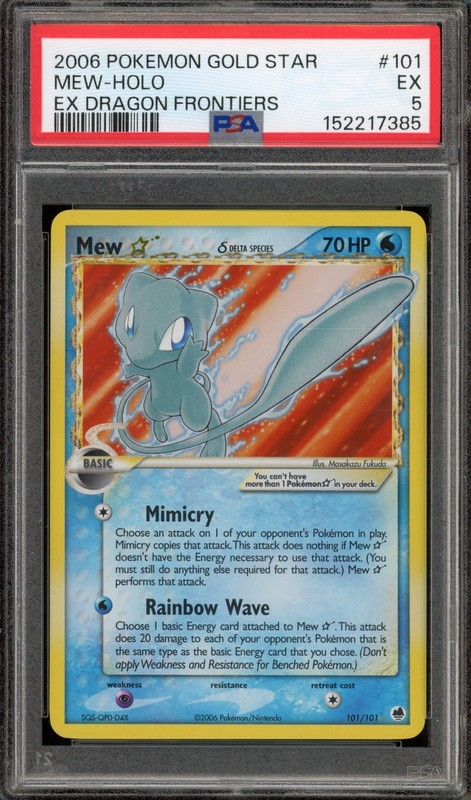 Pokemon Mew Gold Star EX Dragon Frontiers Holo Ultra Rare #101 PSA 5