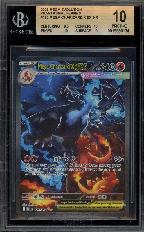 Pokemon Mega Charizard X ex Phantasmal Flames SIR #125 BGS 10 Pristine