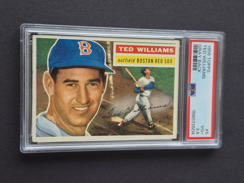 1956 TOPPS GRAY BACK #5 TED WILLIAMS PSA 3.5 Recently graded.