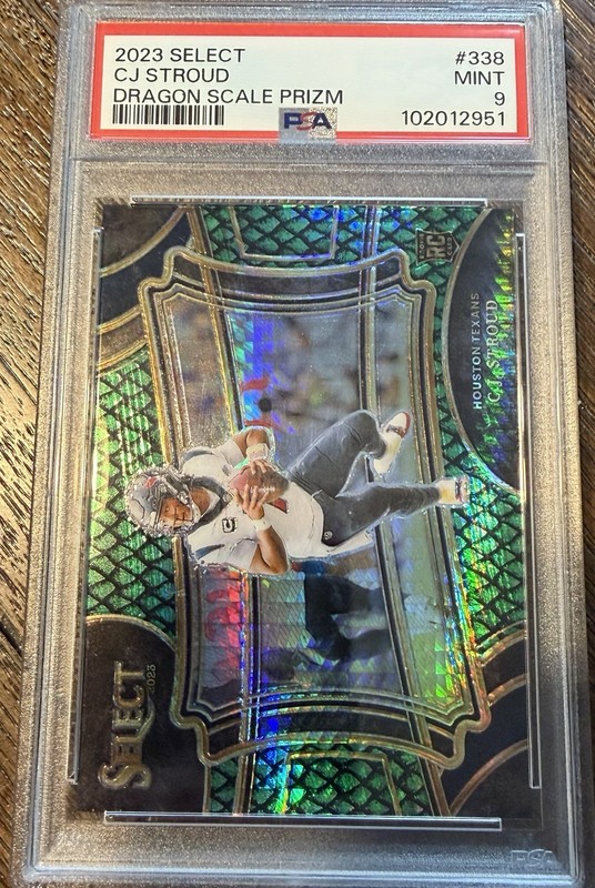Panini 2023 Select Field Level C.J. Stroud #338 Dragon Scale Prizm /70 RC PSA 9