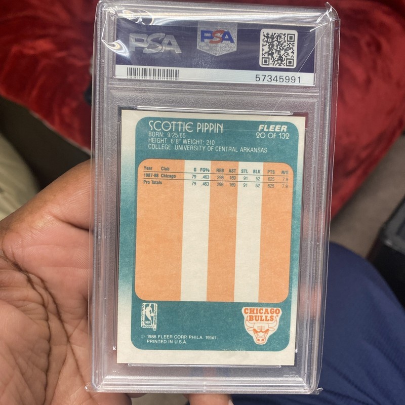 1988-89 Fleer Scottie Pippen Rookie Card! PSA 7 NM! Hall of Famer & Vintage 🔥 view 2