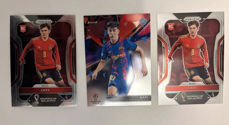 Gavi Rookie Card Lot (3) Topps Finest - Panini Prizm - RC Soccer Cards