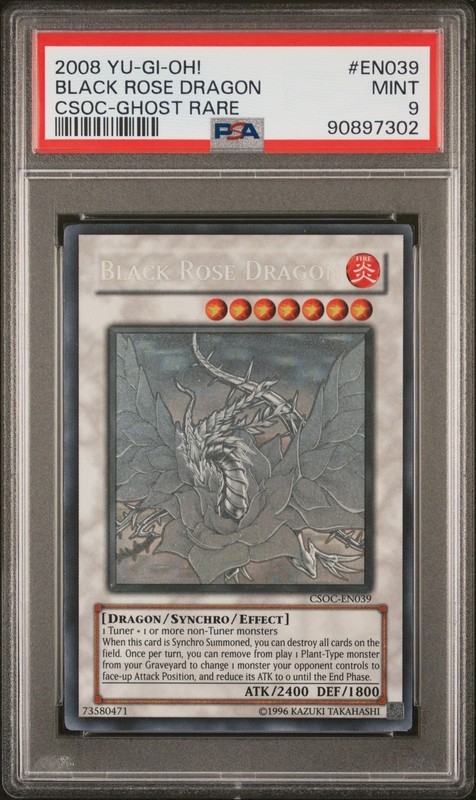 Black Rose Dragon CSOC-EN039 Ghost Rare Unlimited Yugioh PSA 9 *302