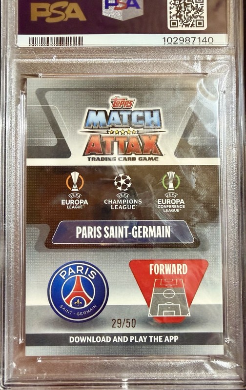 2021 Lionel Messi Topps Chrome Match Attax UEFA Champions League GOLD /50 PSA 10 view 2