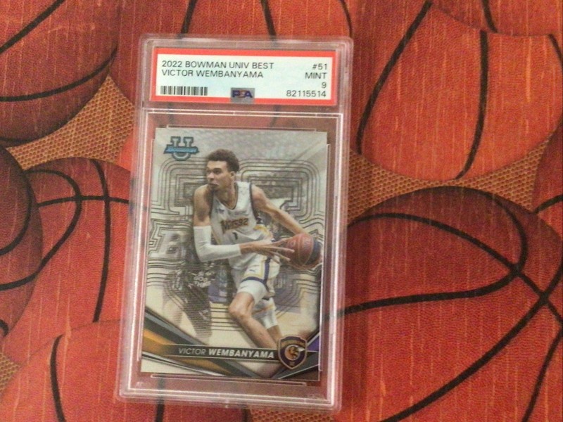 2022 Bowman University Best Victor Wembanyama Mint #51 PSA 9 Spurs view 2