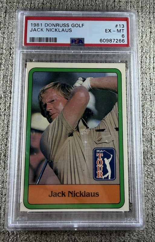 1981 DONRUSS GOLF #13 JACK NICKLAUS RC HOF PSA 6 view 2