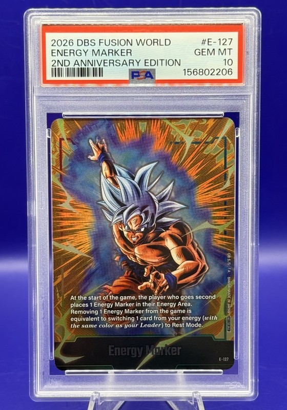 DBS Fusion World 2nd Anniversary Energy Marker UI Goku E-127 PSA 10