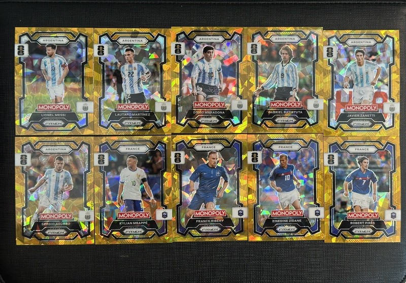 🔥GOLD CRACKED ICE COMPLETE SET! Panini Prizm 2026 FIFA World Cup Monopoly Messi