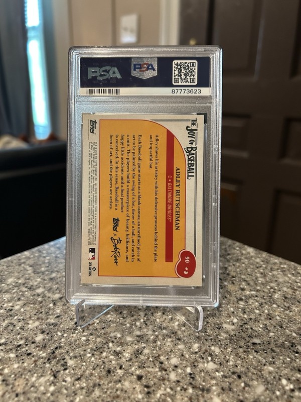 2023 Topps X Bob Ross #90 Adley Rutschman Yellow /25 PSA 10 Orioles view 2
