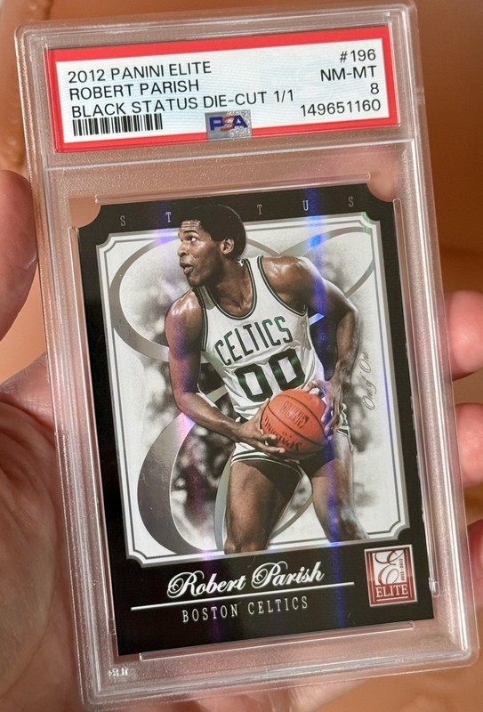 2012 Panini Elite Robert Parish BLACK 1/1 *ONE OF ONE* Status Die Cut PSA 8 cc17