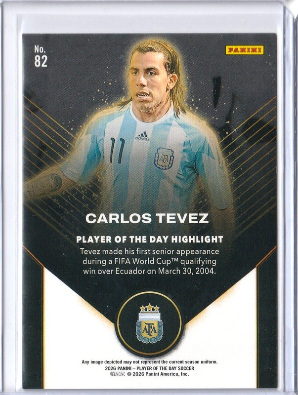 2026 Player of the Day - Carlos Tevez /50 Argentina view 2