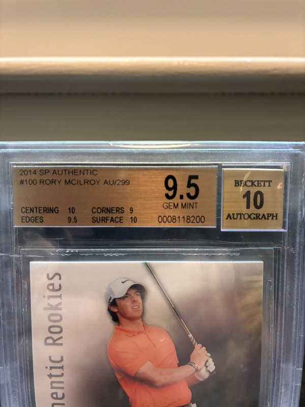 2014 SP Authentic Rory McIlroy Rookie Auto /299 BGS 9.5 GEM MINT 10 Subgrades view 2