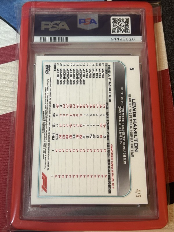 2022 Topps Chrome F1 Lewis Hamilton Red RayWave 4/5 PSA10 #5 LZC view 2