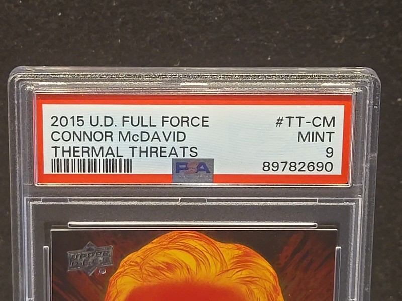 ⭐️ CONNOR MCDAVID 2015 UD UPPER DECK FULL FORCE THERMAL THREATS PSA 9 view 2