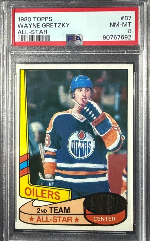1980 Topps  WAYNE GRETZKY All-Star #87 Hockey Card PSA 8 NM-MT Not Scratched