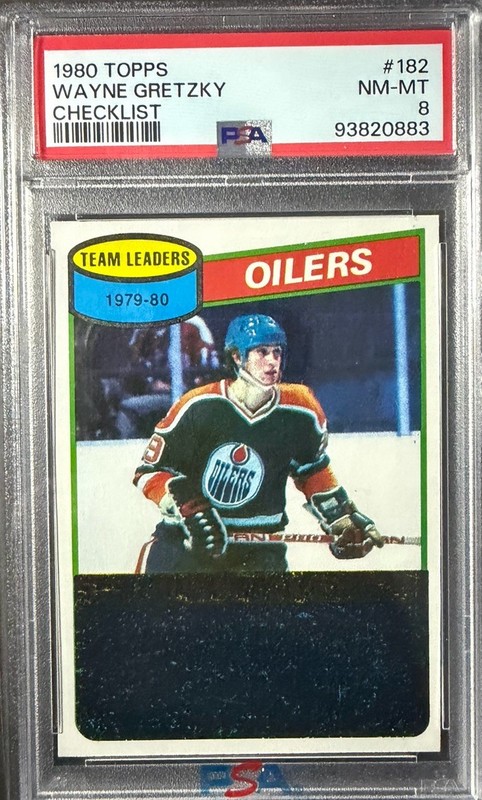 1980 Topps #182 Wayne Gretzky Edmonton Oilers Hockey Checklist PSA 8 NM-MT