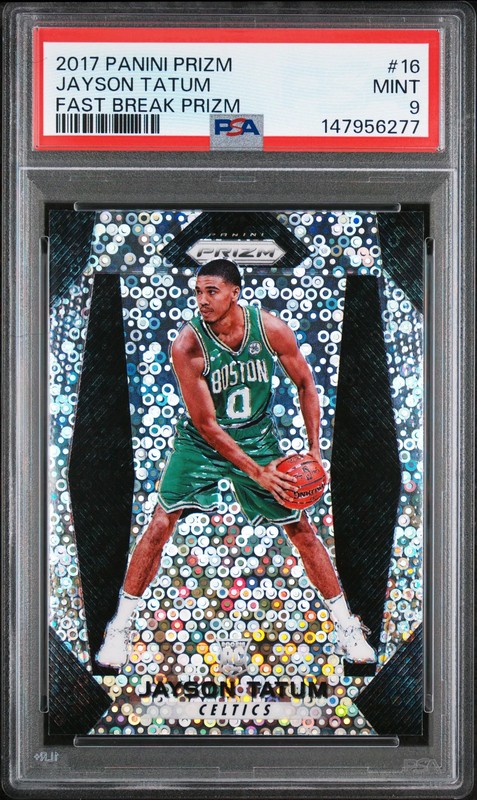 PSA 9 2017 Panini Prizm Jayson Tatum Fast Break Rookie RC #16