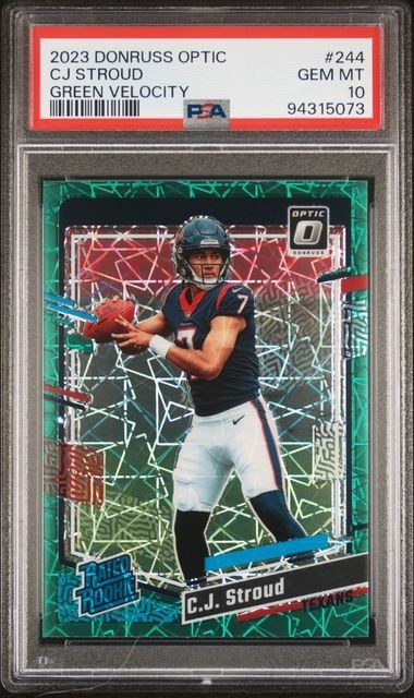 2023 Donruss Optic Rated Rookie Green Velocity Prizm CJ Stroud PSA 10 GEM MT