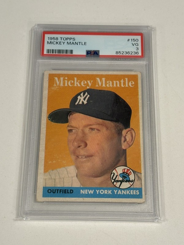 1958 Topps Mickey Mantle #150 PSA 3 view 1