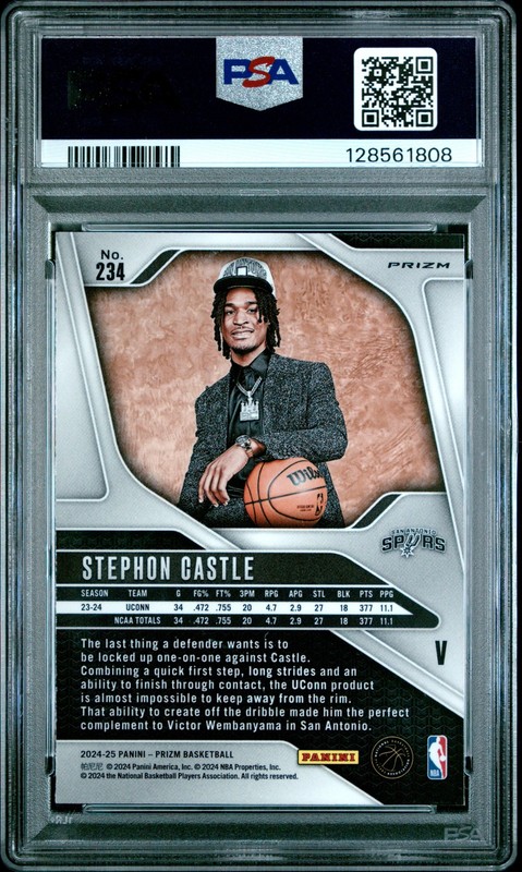 2024 Panini Prizm #1 Caleb Williams Rookie Variations Silver Prizm PSA 8 (A15) view 2