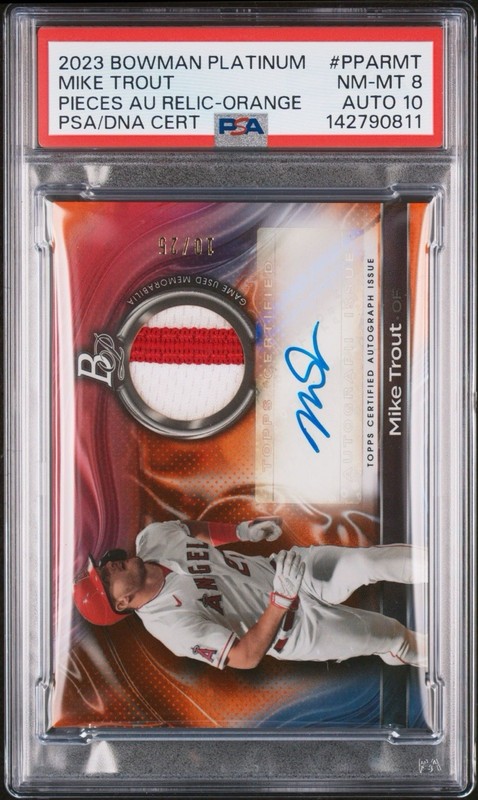 Mike Trout 2023 Bowman /25 Auto 10 PSA view 1