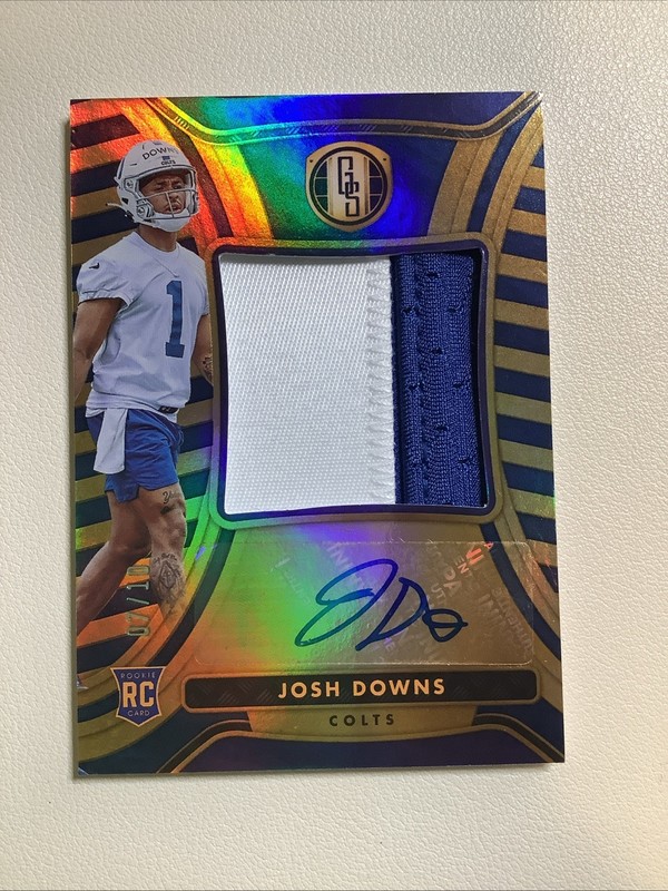 2023 Panini Gold Standard Josh Downs /10 Rookie Patch Auto - Colts
