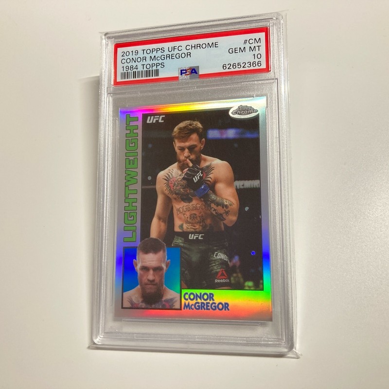 Conor McGregor 2019 Topps Chrome UFC 1984 Topps Insert Refractor LowPop 7 PSA 10