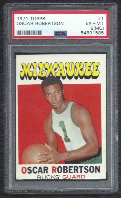 1971-72 Topps Oscar Robertson Vintage Basketball Card #1 Bucks - PSA 6 EX-MT MC