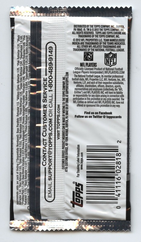 2012 Topps Chrome Football HOBBY PACK! Russell Wilson RC REFRACTOR AUTO PSA 10 view 2