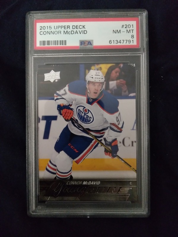 2015-16 Upper Deck Connor McDavid Rookie Young Guns #201 PSA 8 NM-MT