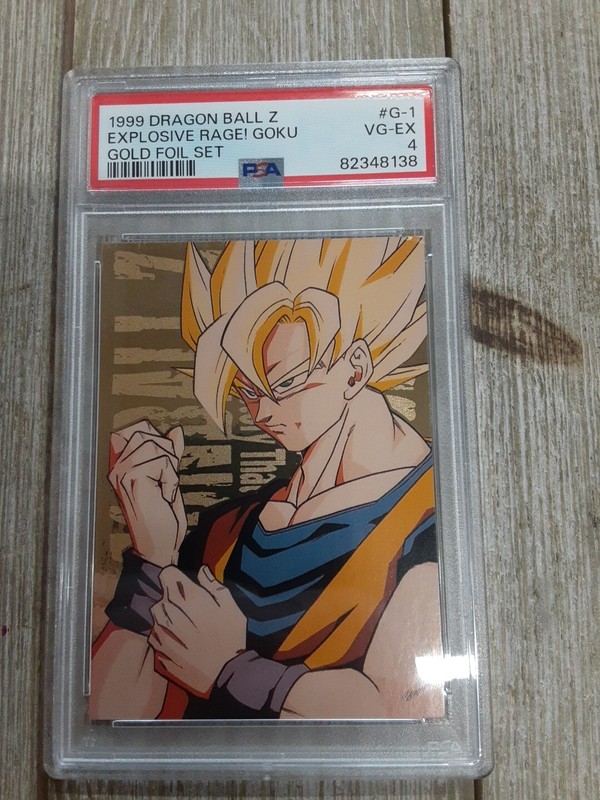 Graded PSA 4 1999 Dragon Ball Z Explosive Rage Goku Gold Foil Set