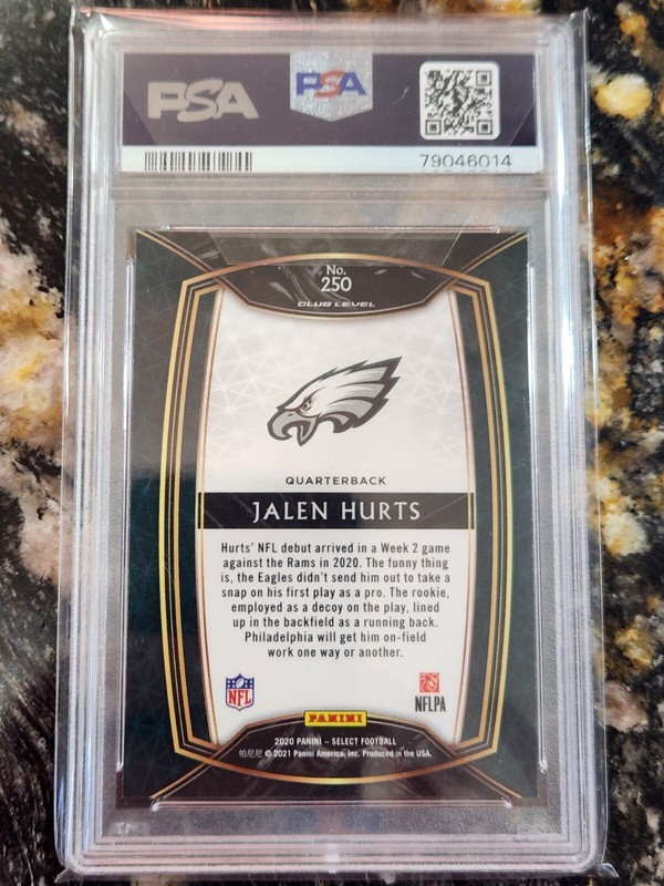 2020 Jalen Hurts RC #250 Select Club Level Psa 10 Gem Mint!!! view 2