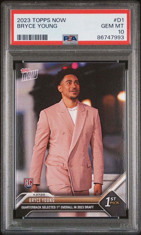 Bryce Young - 2023 TOPPS NOW Football Draft Card D-1 1st Rookie Card PSA 10 RC