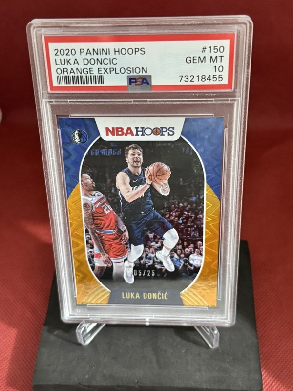 2020 Luka Doncic Panini Hoops Orange Explosion #150 5/25 PSA 10 RARE CARD 🔥🔥