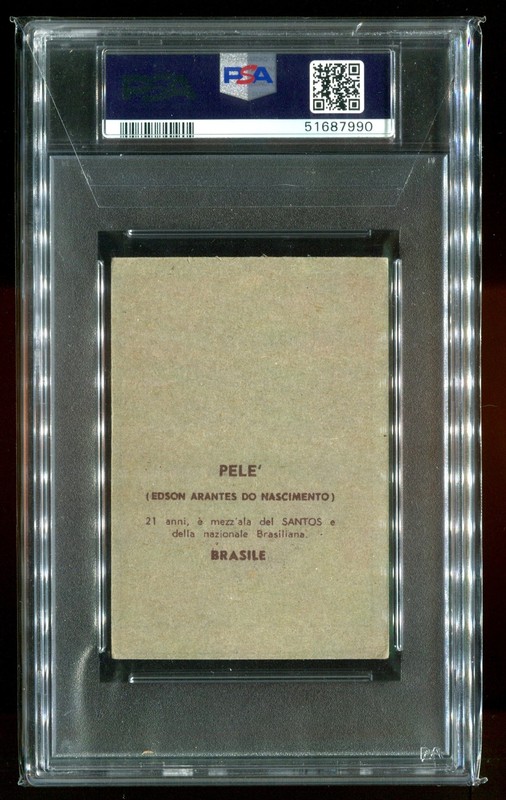 *VERY RARE* 1962 Marca Stella Large Portrait Type 2 BROWN INK Pele PSA 4 POP=1 view 2