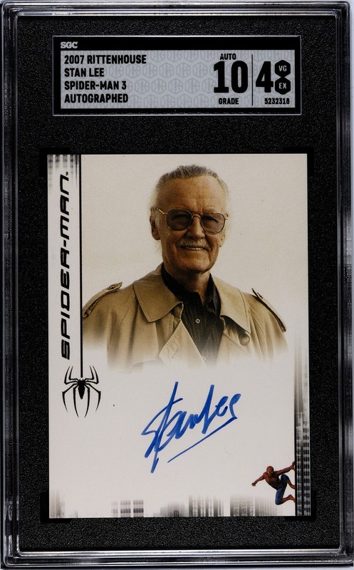 Stan Lee signed 2007 Rittenhouse Spider-Man 3 On Card Auto- SGC Graded 4/10 Auto