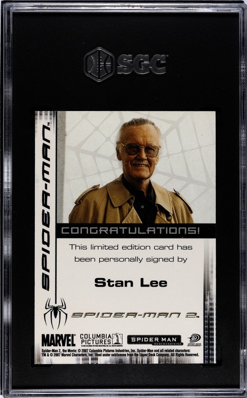 Stan Lee signed 2007 Rittenhouse Spider-Man 3 On Card Auto- SGC Graded 4/10 Auto view 2