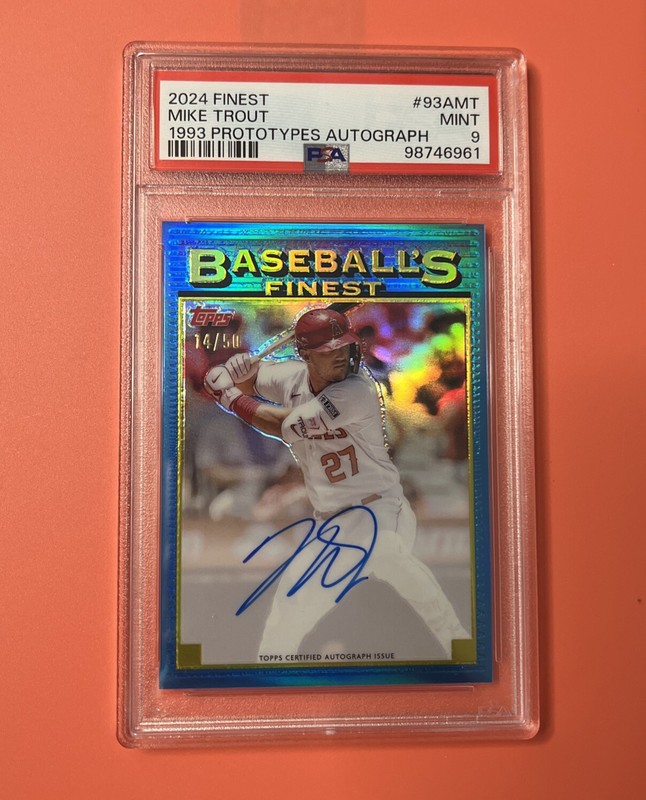 2024 Topps Finest MIKE TROUT Auto Autograph /50 Baseball's Finest SSP PSA 9