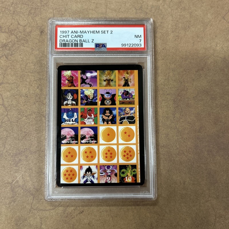 Graded PSA 7 1997 Ani-Mayhem Set 2 Chit Card Dragon Ball Z 