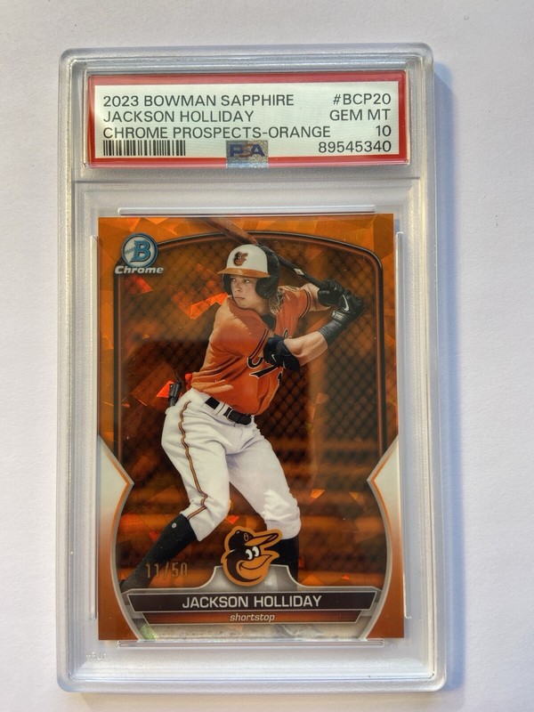 2023 Bowman Sapphire Jackson Holliday Chrome Prospects-Orange #BCP20 PSA 10 