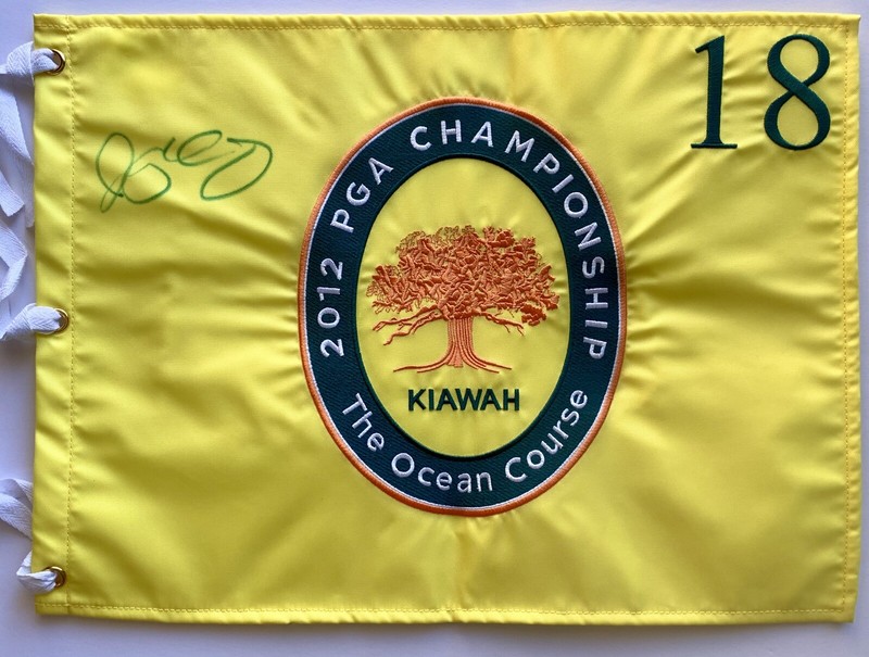Rory Mcilroy signed 2012 Pga Championship Flag Kiawah golf pga psa dna loa