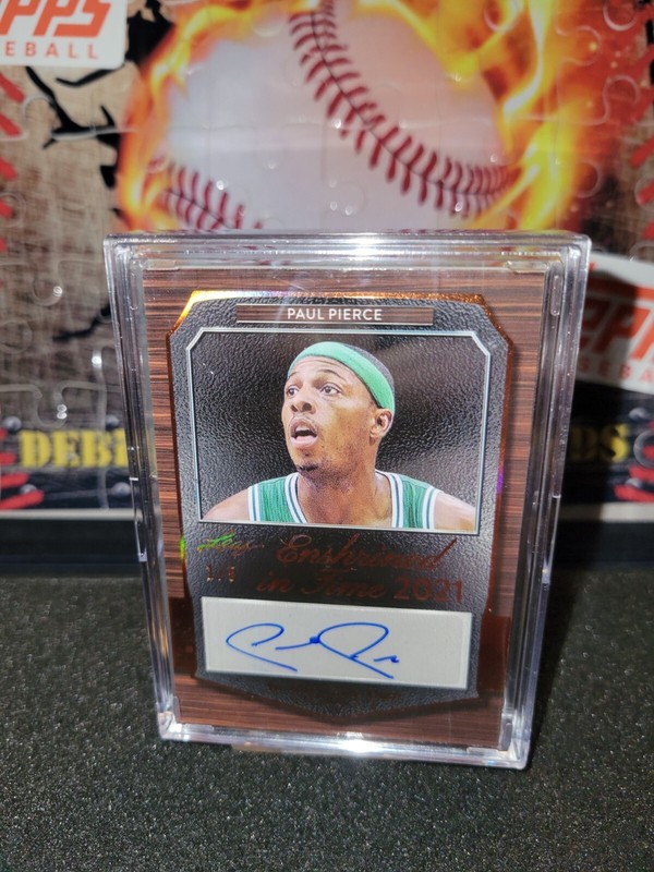 2024 LEAF IN THE GAME USED AUTO ENSHRINED IN TIME 1/5 Paul Pierce Tony Kukoc  view 2