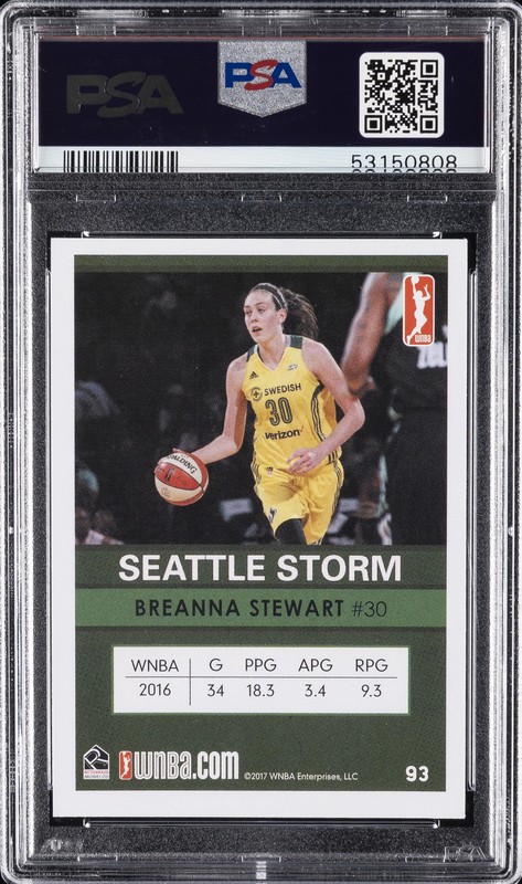 2017 RITTENHOUSE WNBA #93 BREANNA STEWART PSA 9 view 2