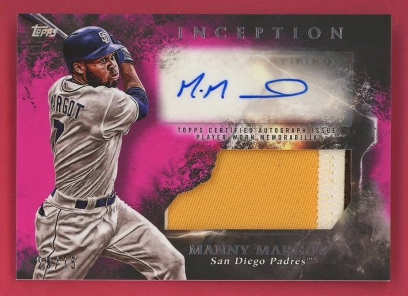 Manny Margot Patch Auto /75 Magenta 2018 Topps Inception Jersey Autograph view 1