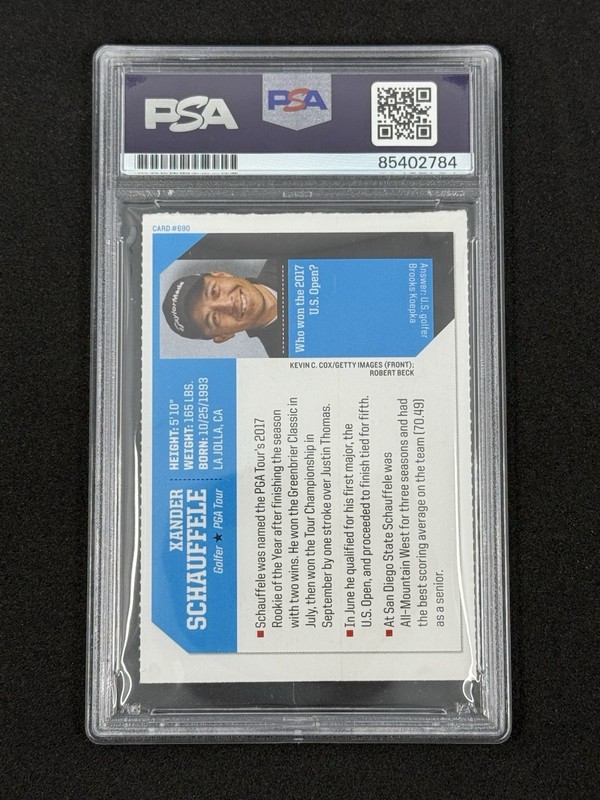 Xander Schauffele Signed 2017 SI for Kids Golf Rookie Card PSA DNA Masters Auto view 2