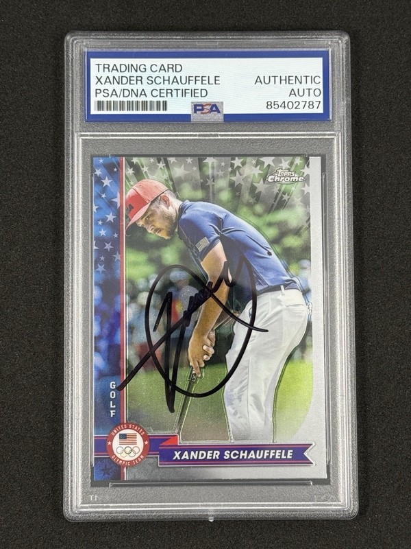 Xander Schauffele Signed 2024 Topps Chrome Olympic USA Golf Auto PSA DNA Auto