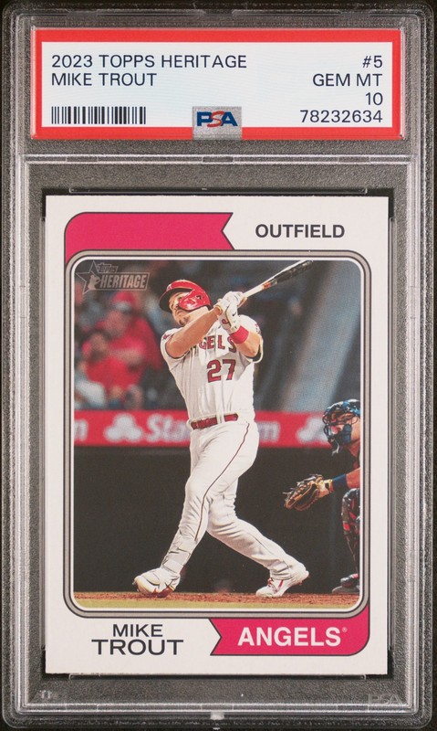2023 TOPPS HERITAGE #5 MIKE TROUT PSA 10