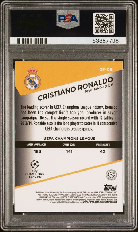 2022-23 #GFCR CRISTIANO RONALDO PSA 9 view 2